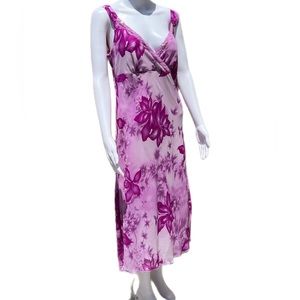 Y2K Vintage Floral Purple and Pink Shade early 00’s Dress with lace and sequence